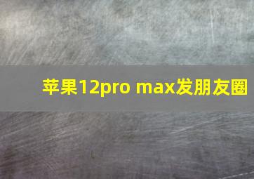 苹果12pro max发朋友圈